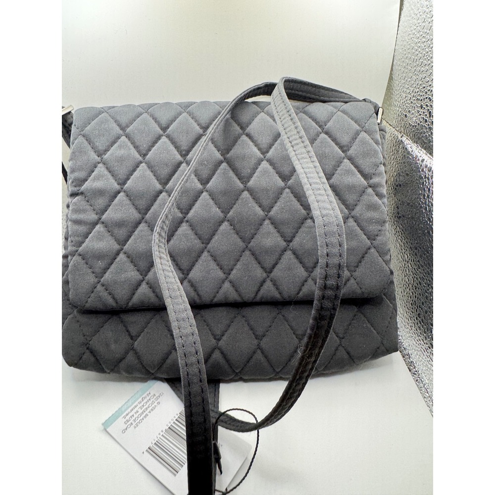 Vera Bradley Small Flap Hipster Moonless Night Black Quilted Crossbody Bag
